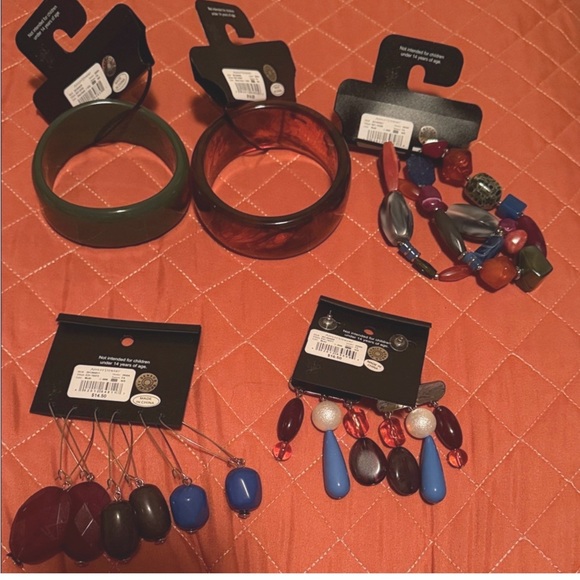 Ashley Stewart Multicolor Jewelry Set with Bangles and Earrings New Never Worn - Picture 2 of 2